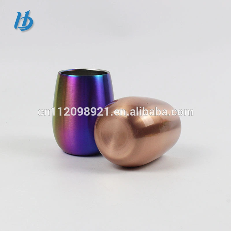 Best supplier OEM 304 stainless steel mug electroplated wine glass double wall stainless steel mug with handle