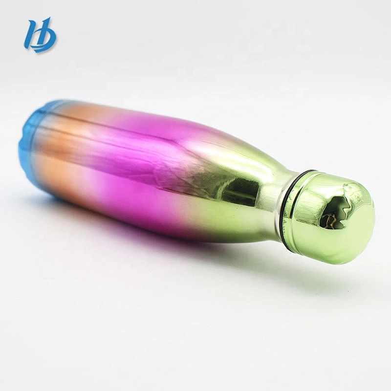 2017 newly portable stainless steel sport water bottle fashionable vacuum bottle cola shaped bottle with customized design