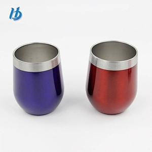 Personalized wine glass customized logo 12 oz stainless steel insulated stemless wine glass tumbler