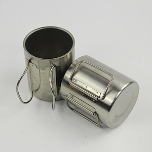 Wholesale stainless steel travel mug,double wall coffee beer mug with two handle
