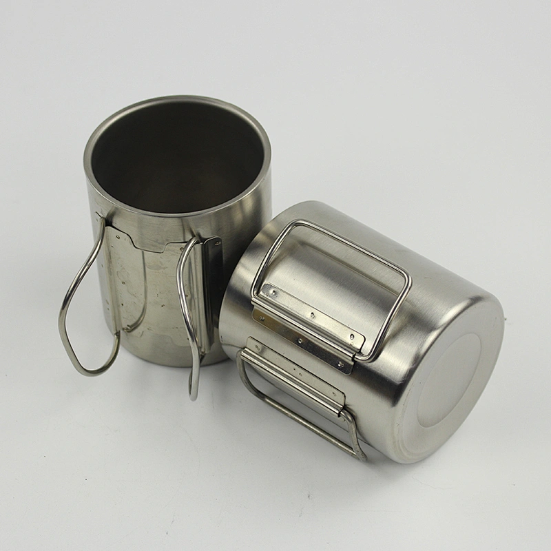 Wholesale stainless steel travel mug,double wall coffee beer mug with two handle