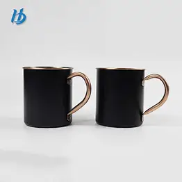 Fashionable design copper plated coffee mug,black painting customized logo
