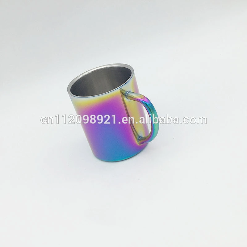 Wholesale High Quality Stainless Steel Copper Plated Coffee Mugs Rainbow Coffee Cups