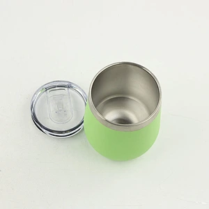 12 oz stainless steel insulated tumbler short wine glass with straw powder coated stainless steel tumbler