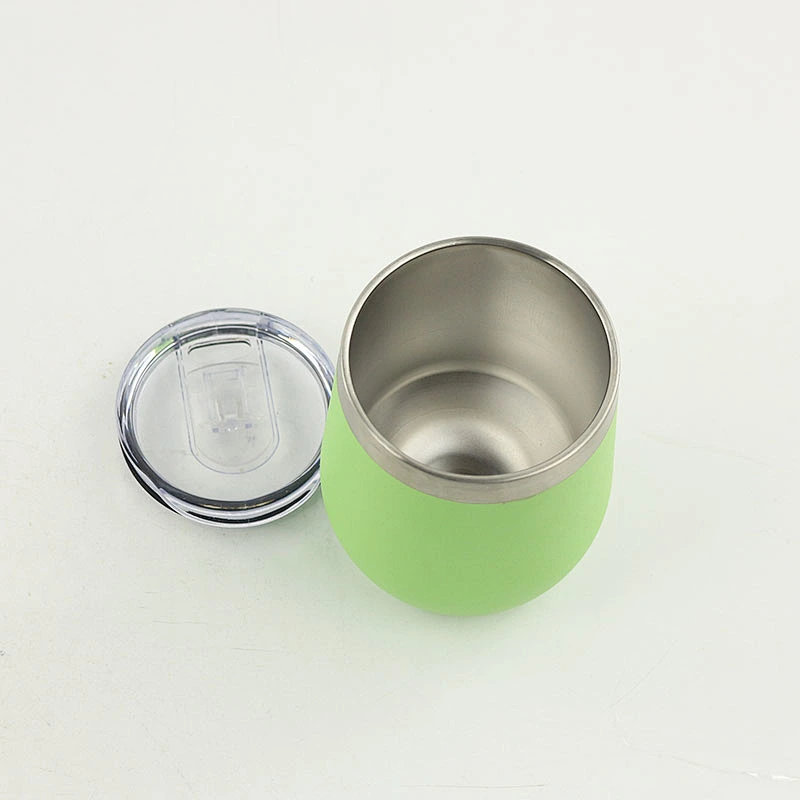 12 oz stainless steel insulated tumbler short wine glass with straw powder coated stainless steel tumbler