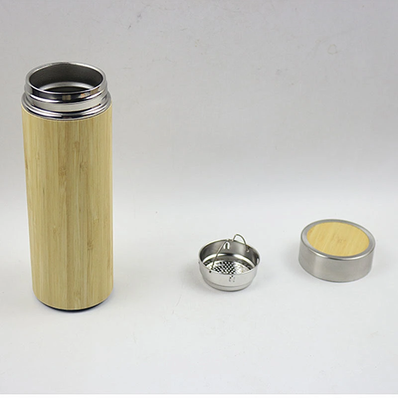 S/S Double Wall Eco Friendly Thermo Bamboo Coffee Travel Mug