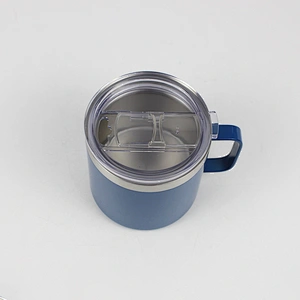 Hibour Double Wall 14oz  Stainless Steel Vacuum Insulated Outdoor Travel Camping Mug with Closed Lid