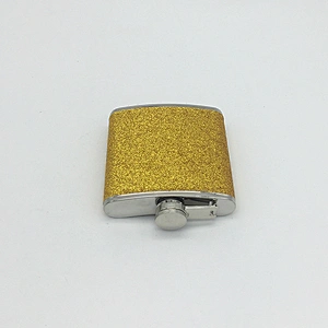 2019 Hot Selling Hip Flask Stainless Steel Leather Wrapped & Various Designs With Light Leather