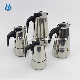 Yongkang manufacture OEM unbreakable stainless steel Italian, aluminum coffee maker for gift