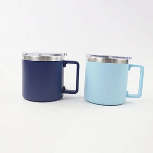 Hibour 14 oz vacuum Insulated stainless steel travel mug double wall coffee mug with plastic handle
