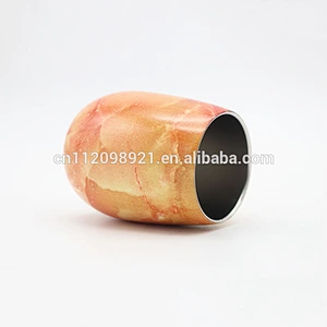 fashionable wooden painting 9oz drinking tumbler stainless steel vacuum tumbler coffee mug double wall wine glasses