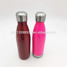 New design hot selling vacuum insulated double walled stainless steel sports cola shaped water bottle wholesale made in China