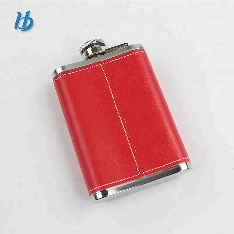 New Kylie 6oz stainless steel hip flask,leather hip flask for men