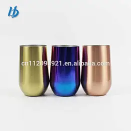 stainless steel wine glass holder rose gold wine wholesale cup egg tumbler  stemless unbreakable wine glasses