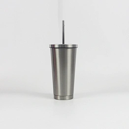 500ml coffee mug double wall insulated coffee drinks stainless skinny tumbler cups with straw