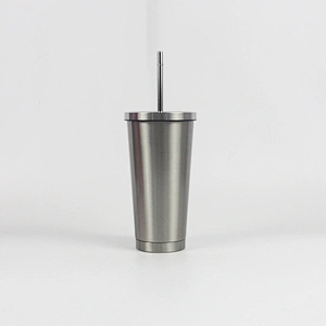 500ml coffee mug double wall insulated coffee drinks stainless skinny tumbler cups with straw