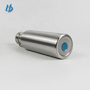 Sport water bottle,stainless steel double walled water bottle silver color with bamboo lid