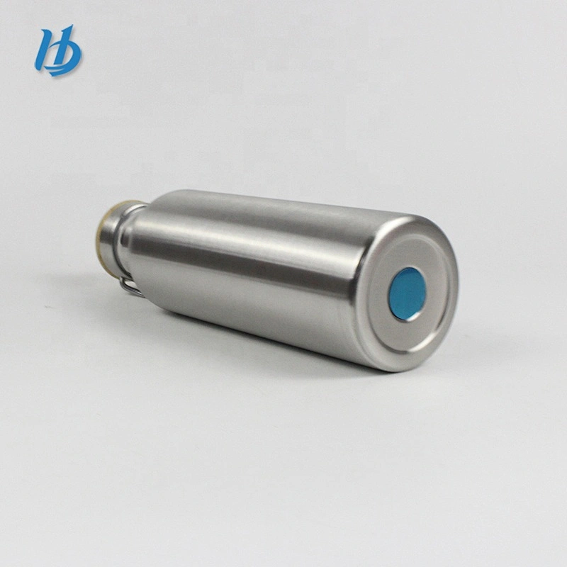 Sport water bottle,stainless steel double walled water bottle silver color with bamboo lid