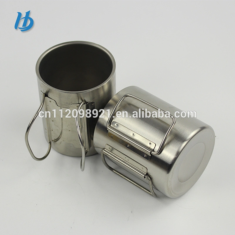 Professional factory low price new design 18/8 stainless steel coffee portable cup with the butterfly handle