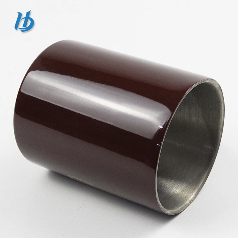 Simple design painting on the surface cup,double wall tea cup with handle
