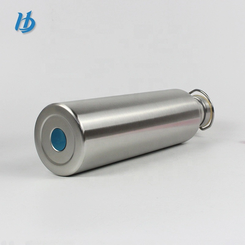 Hot selling sport style double wall stainless steel insulation camping vacuum flasks with metal cap for portable