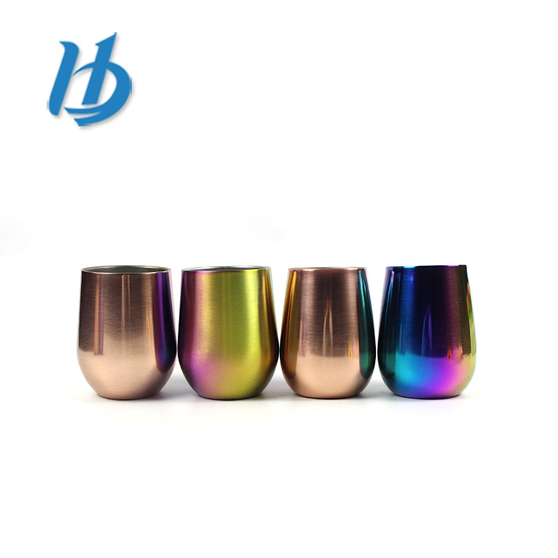 Best quality personalized colored electroplated 304 stainless steel wine glass