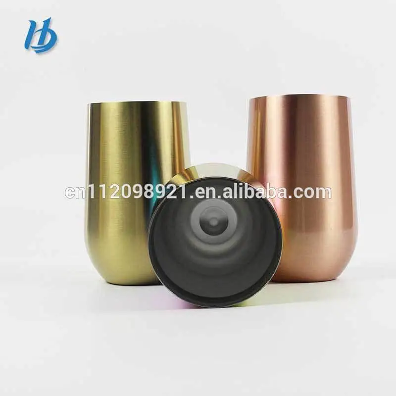 stainless steel wine glass holder rose gold wine wholesale cup egg tumbler  stemless unbreakable wine glasses