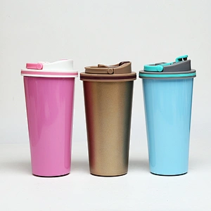 wholesale stainless steel coffee cups double wall disposable cup with handle