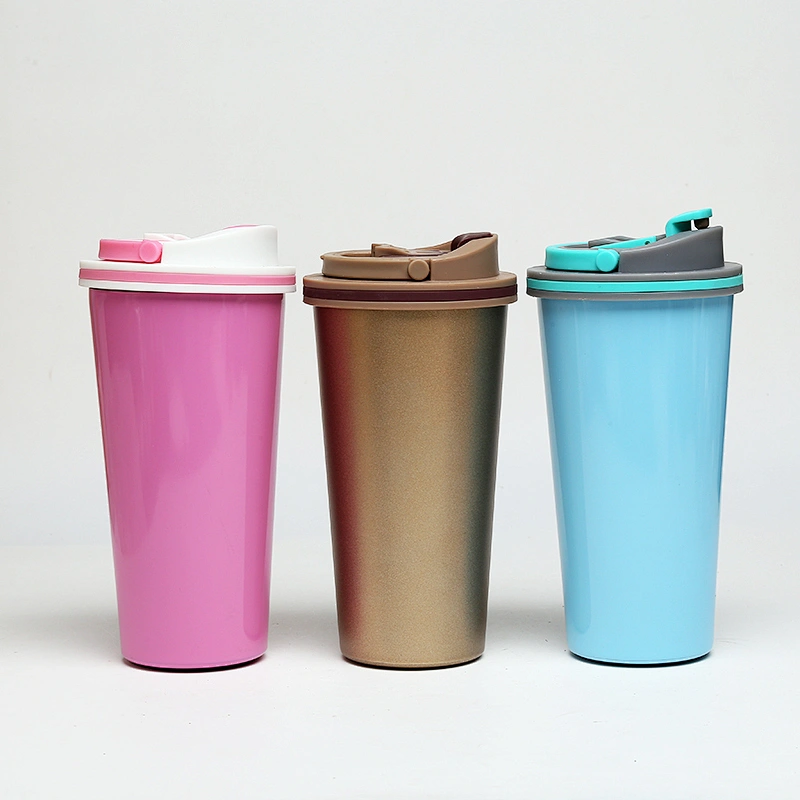 wholesale stainless steel coffee cups double wall disposable cup with handle