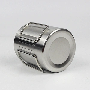 Mirror Polish Stainless Steel Double Wall Coffee Cup With Handle 304 Stainless Steel Beer Mugs
