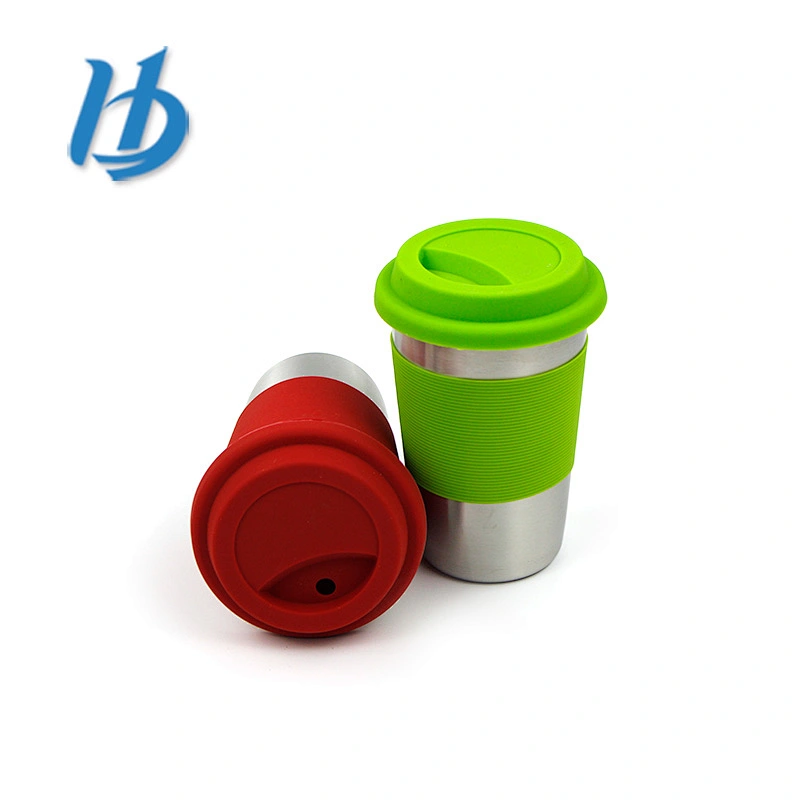 Excellent quality 304 stainless steel single wall 16oz coffee mug with silicone lid