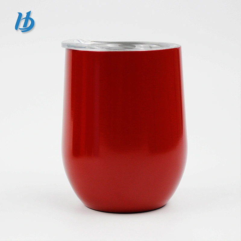 12 oz stainless steel wine tumbler with lid Insulated shockproof drinking cup for children