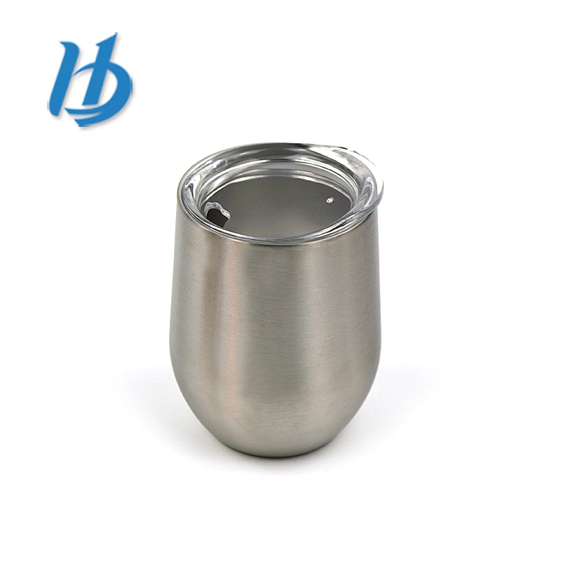 High quality 12 oz customized silver color 304 stainless wine glass