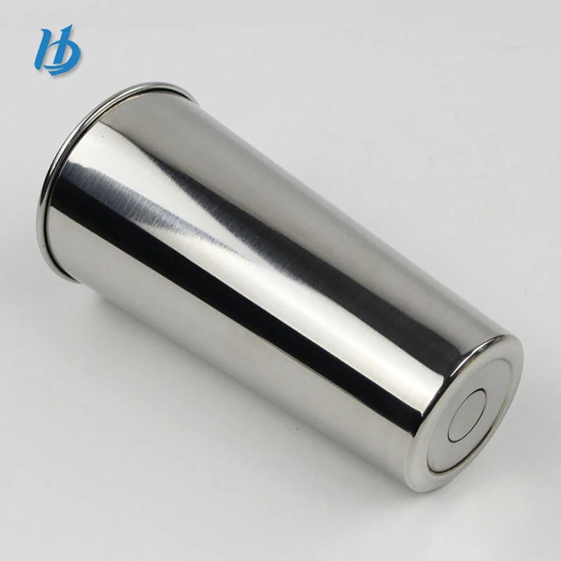 Hibour Popular insulated 16oz silver color roll edge stainless steel beer mug