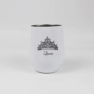 Authentic 12 Oz Hammered Stemless Wine Glasses- Stainless Steel wine glasses