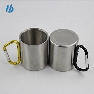 Drinkware Type 300ml double wall stainless steel coffee cup custom logo beer mug with handle camping mug