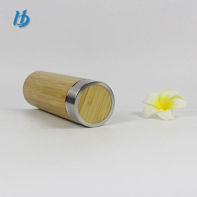 China factory wholesale stainless steel vacuum insulated water bottle bamboo travel mug