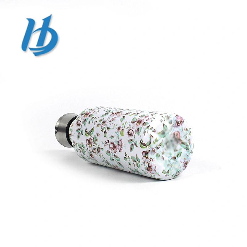 Hibour Low Price stainless steel vacuum insulated drinking bottle with pattern