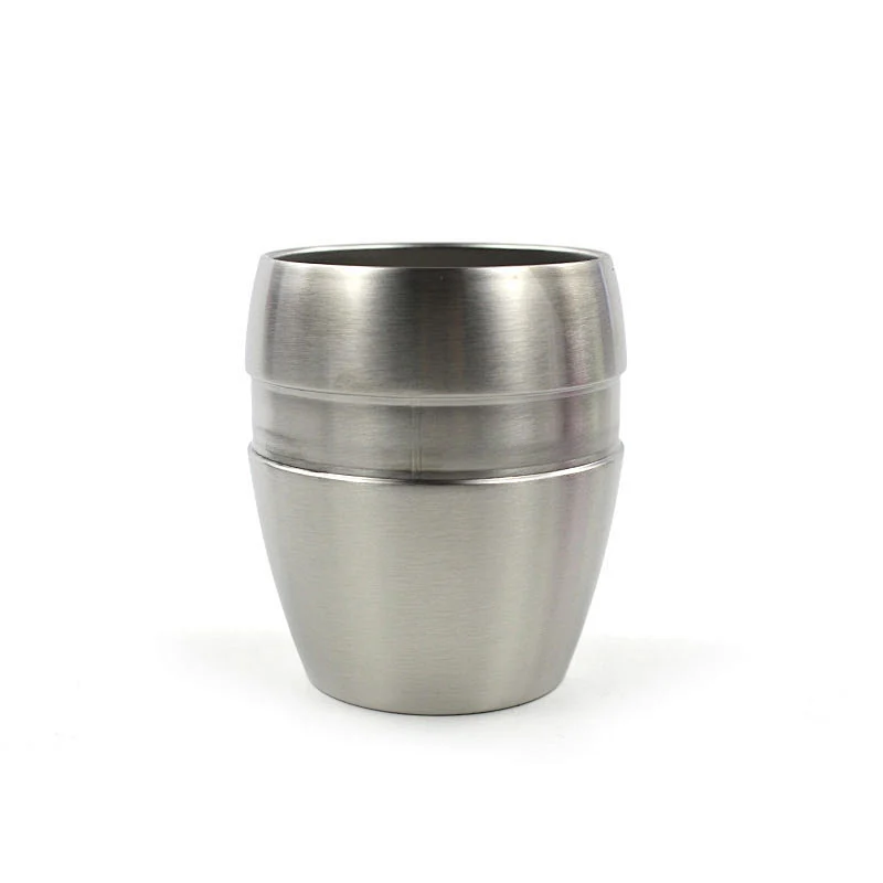 amazon hot selling Coffee cup Egg-shaped double wall stainless steel stemless wine glasses