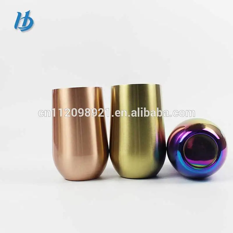 stainless steel wine glass holder rose gold wine wholesale cup egg tumbler  stemless unbreakable wine glasses