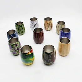9 oz Vacuum Stainless Steel Heat Transfer Printed Egg Shaped Tumbler