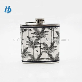 Factory wholesale stainless steel hip flask with window 12oz standard size hip flask with other size