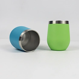 Fashionable customized stainless steel stemless wine tumbler 12oz reusable mug glass  short wine glass