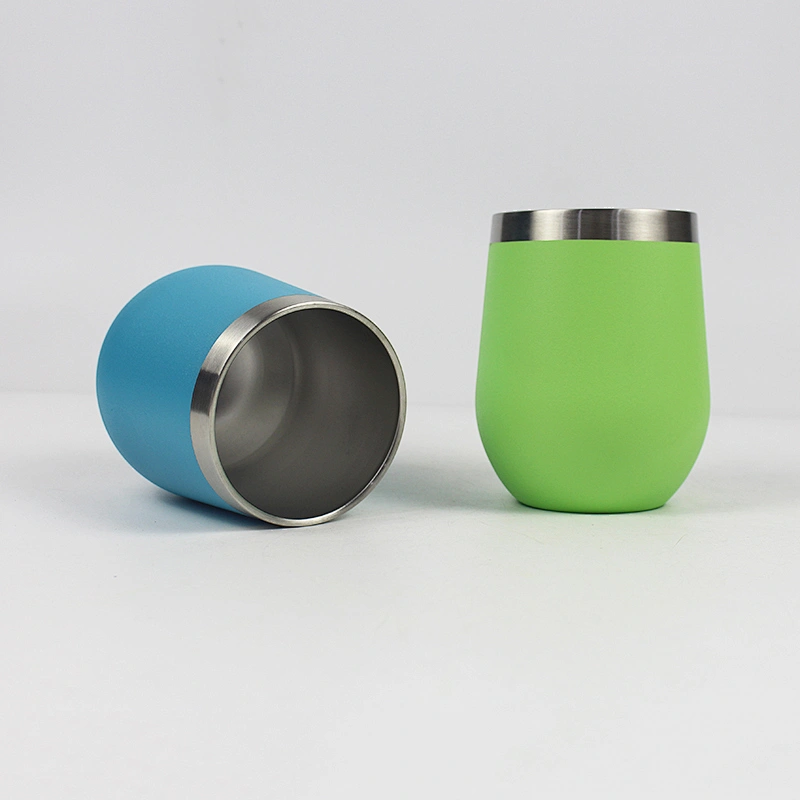 Fashionable customized stainless steel stemless wine tumbler 12oz reusable mug glass  short wine glass