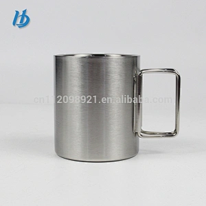 Wholesale stainless steel travel mug,double wall coffee beer mug with two handle