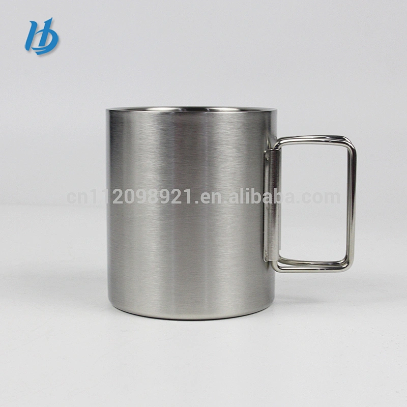 Wholesale stainless steel travel mug,double wall coffee beer mug with two handle