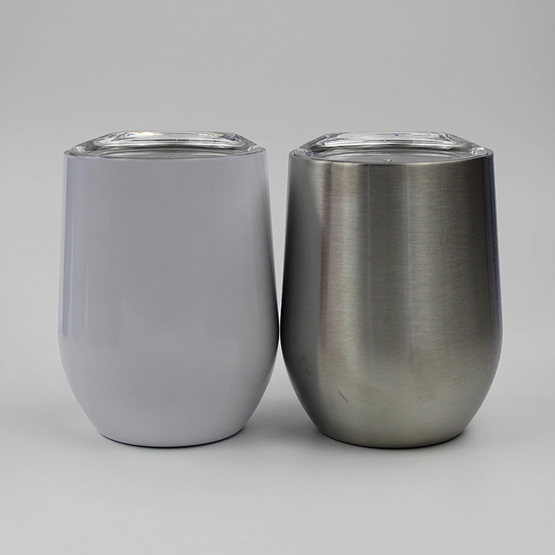 High quality 12 oz customized silver color 304 stainless wine glass