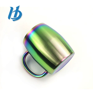Food grade 304 stainless steel custom sublimation coffee mug manufacturer,promotional color plated mug