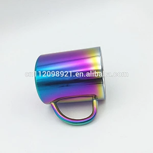 Wholesale High Quality Stainless Steel Copper Plated Coffee Mugs Rainbow Coffee Cups