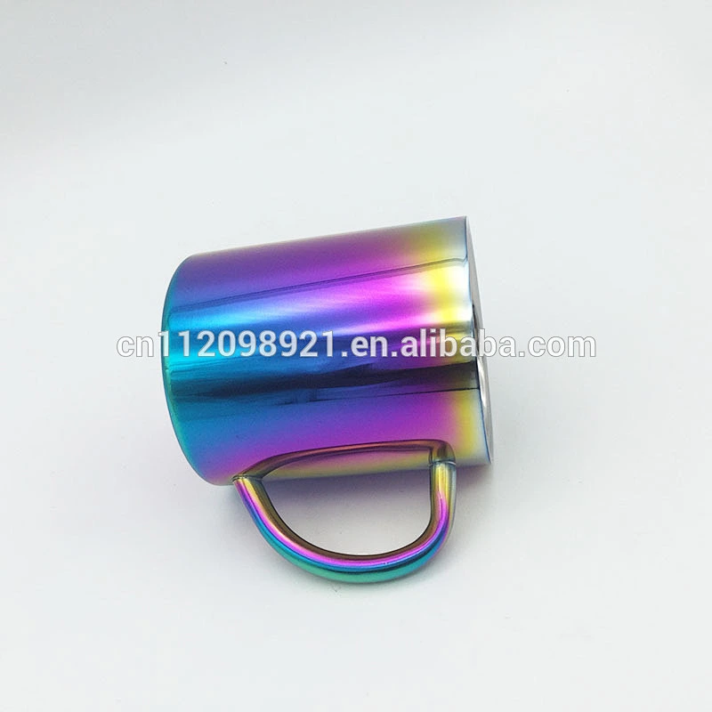 Wholesale High Quality Stainless Steel Copper Plated Coffee Mugs Rainbow Coffee Cups